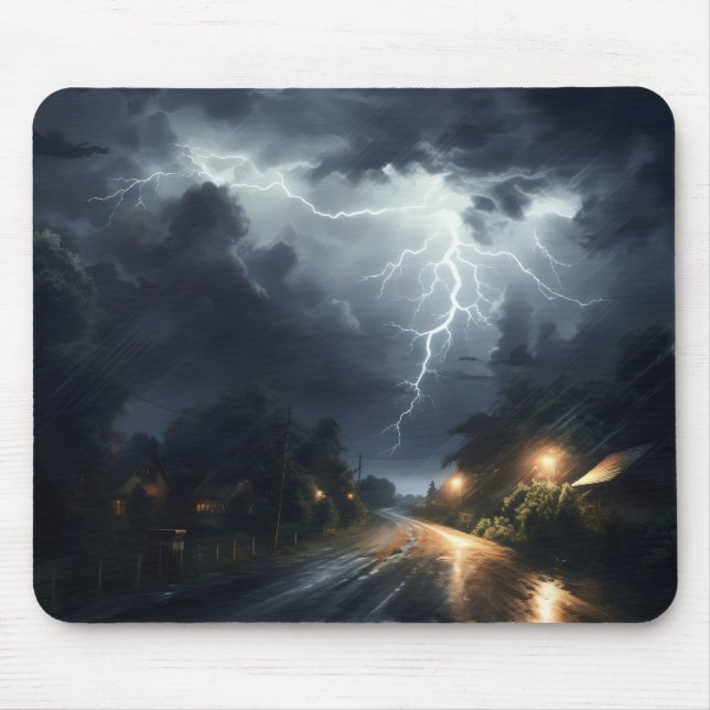 Thunderstorm over Road Mouse Pad (Front)