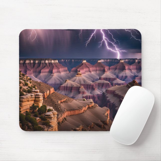 Thunderstorm Over The Grand Canyon Mouse Pad (With Mouse)