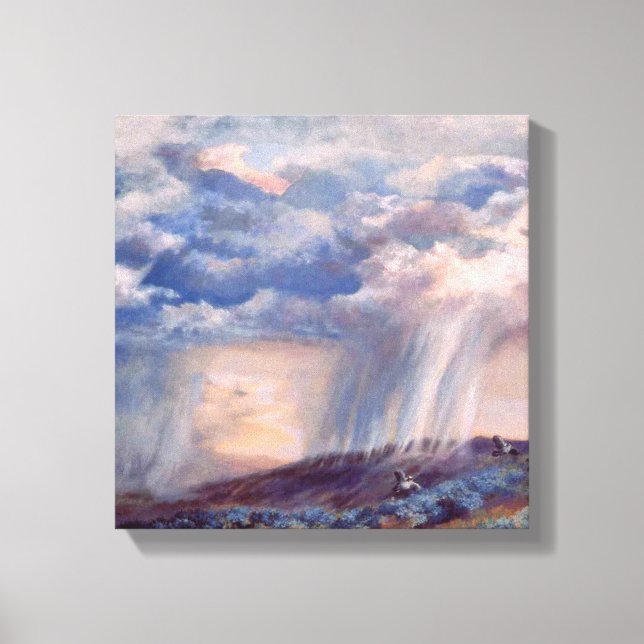 Thunderstorm Quail above the Mesa canvas print (Front)