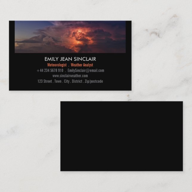 Thunderstorm Strip Design, Meteorologist Business Card (Front/Back)