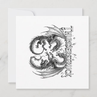 Thunderstruck Epic Fantasy Dragon Art Heavy Metal  Invitation