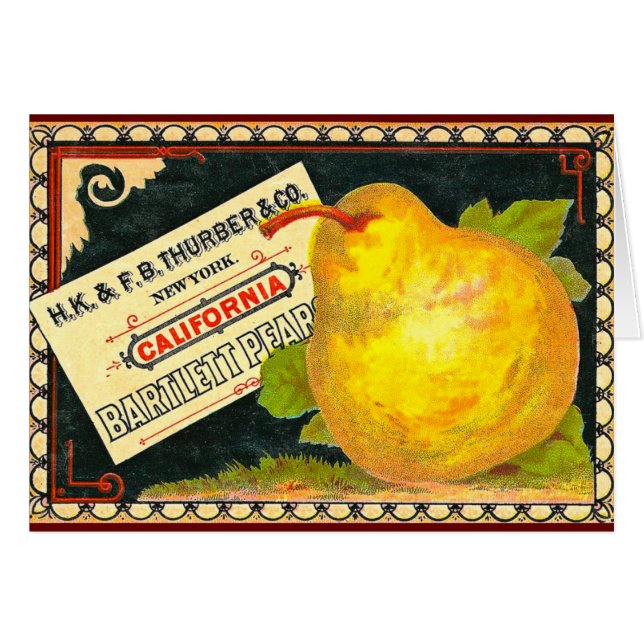 Thurber Pears Vintage Crate Label (Front Horizontal)