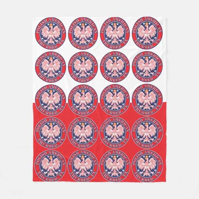 Thurber Texas Polish American Eagle Fleece Blanket (Front)