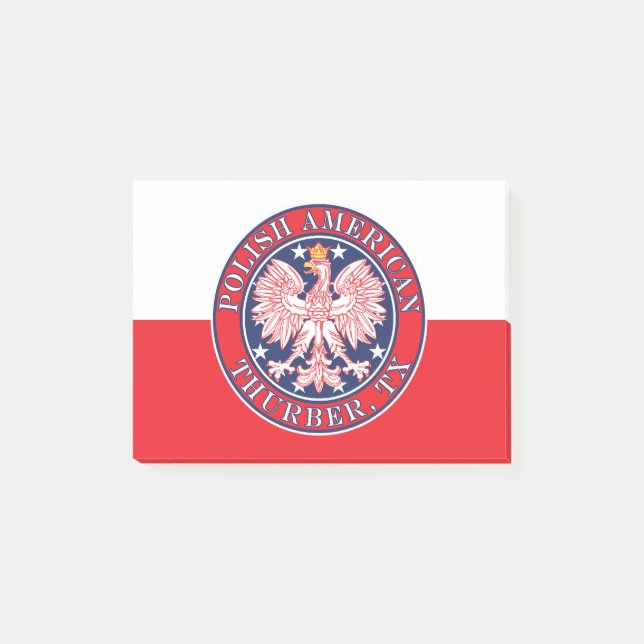 Thurber Texas Polish American Eagle Post-it Notes (Front)