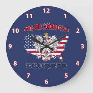 Thurber Texas Polish American Large Clock