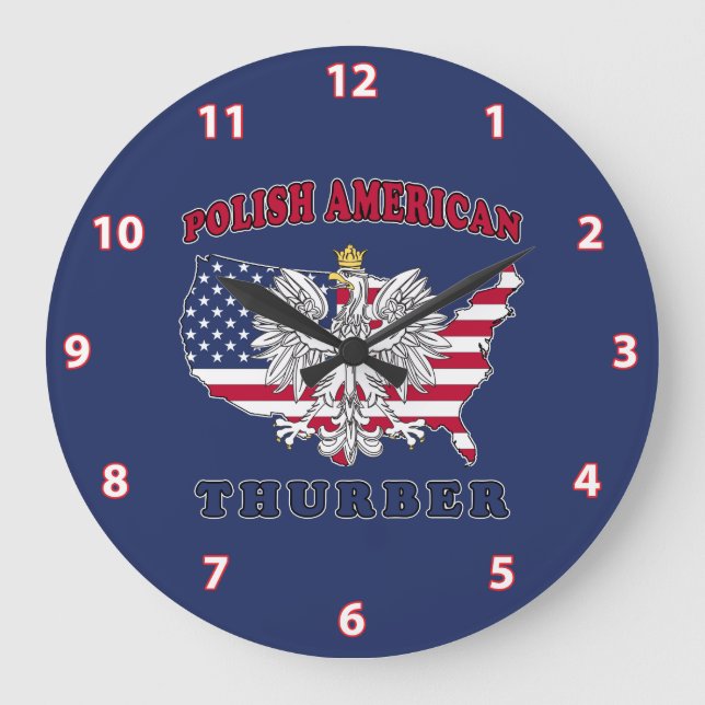 Thurber Texas Polish American Large Clock (Front)