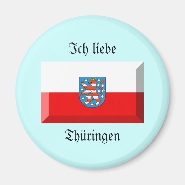 Thuringen Flag Gem Magnet (Front)