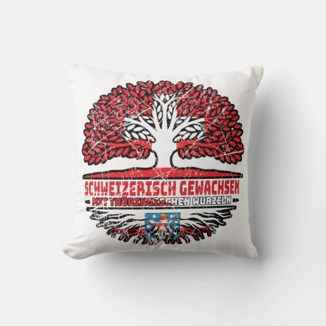 Thüringen Thüringisch Schweizer Schweiz Baum Cushion (Front)