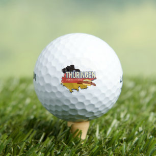 Thuringia Germany Retro Federal State Map Vintage Golf Balls