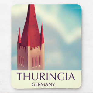 Thuringia Germany travel poster Mouse Pad