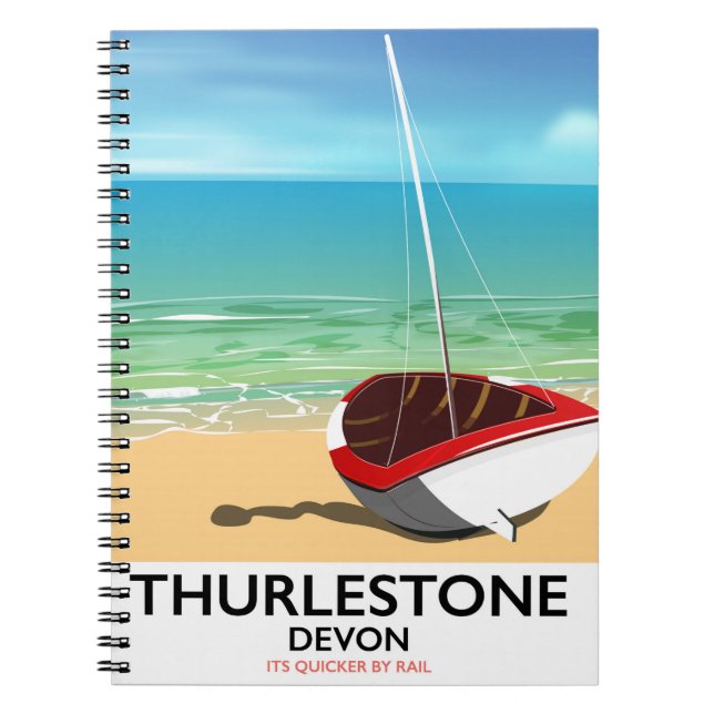 Thurlestone South Devon travel poster Spiral Notebook (Front)