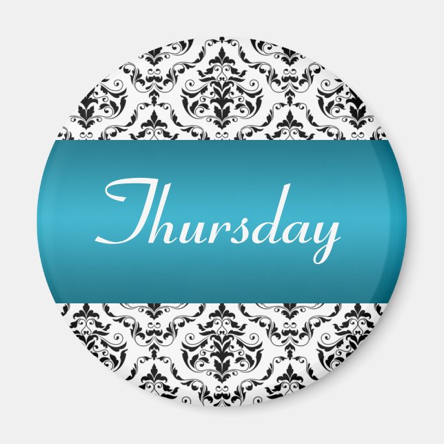 Thursday Blue - Damask Magnet (Front)