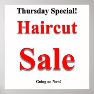 Thursday Haircut Sale Poster Matte