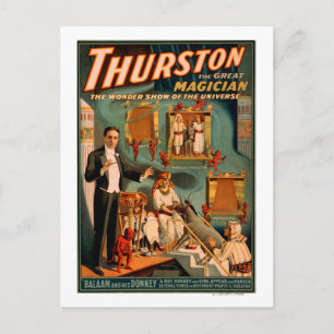 Thurston - Demons & Donkey Vanish Trick Magic Postcard