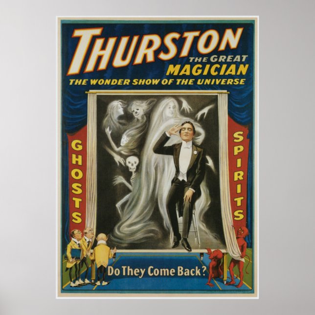 Thurston Magician ~ Ghosts ~ Vintage Magic Act Poster (Front)