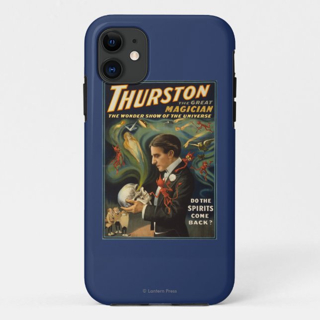 Thurston the Great Magician Holding Skull Magic Case-Mate iPhone Case (Back)