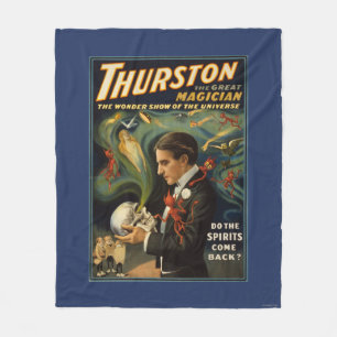 Thurston the Great Magician Holding Skull Magic Fleece Blanket