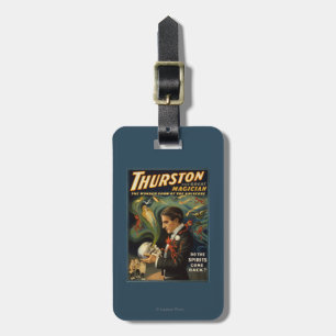 Thurston the Great Magician Holding Skull Magic Luggage Tag