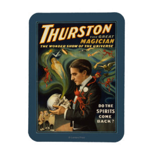 Thurston the Great Magician Holding Skull Magic Magnet