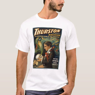Thurston the Great Magician Holding Skull Magic T-Shirt