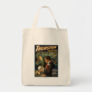 Thurston the Great Magician Holding Skull Magic Tote Bag