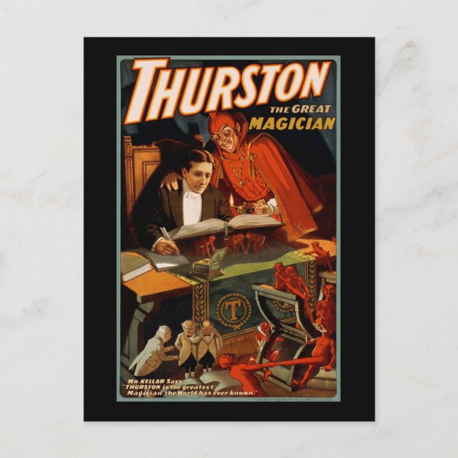 Thurston the great magician postcard (Front)
