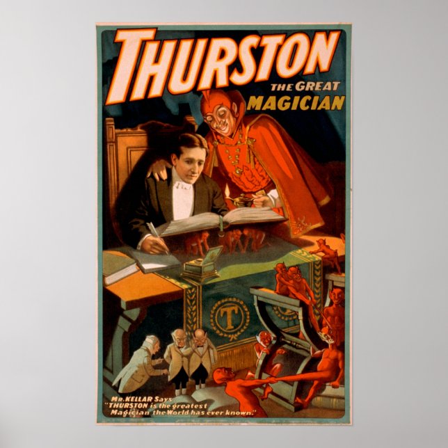Thurston the Great Magician w/ Devil Magic Poster (Front)