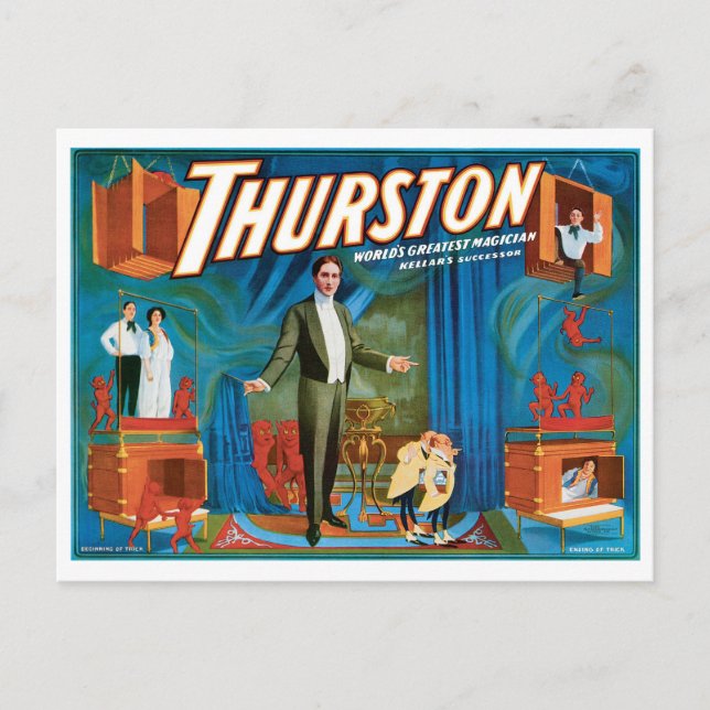 Thurston World's Greatest Magician ~ Vintage Act Postcard (Front)