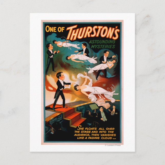 Thurston's Astounding Mysteries Magic Poster Postcard (Front)