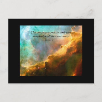 Thus the heavens and the earth postcard