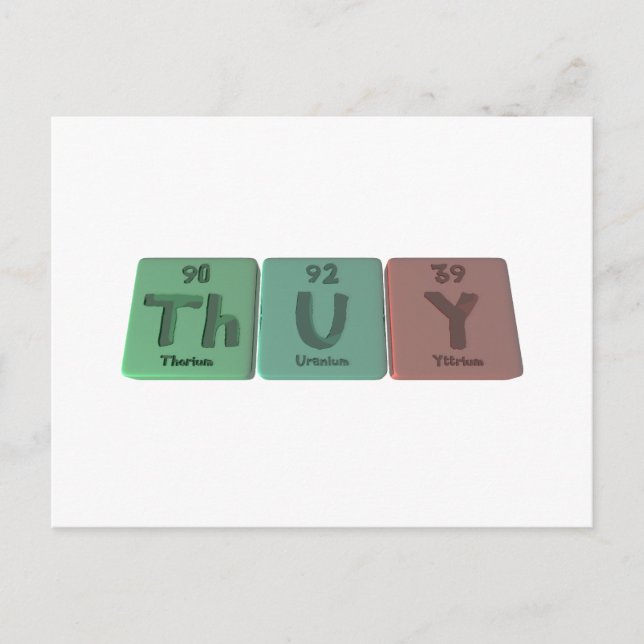 Thuy as Thorium Uranium Yttrium Postcard (Front)