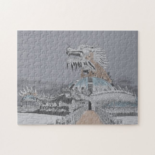 Thuy Tien Lake Abandoned Water Park Illustration Jigsaw Puzzle (Horizontal)