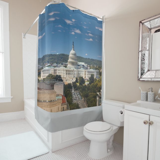 THW "WHAT HOUSE? SHOWER CURTAIN (In Situ)