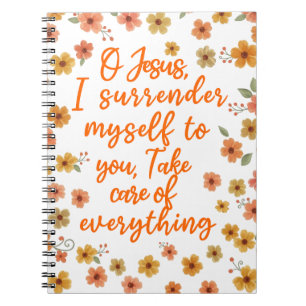Thy Will Be Done Surrender Prayer Floral Christian Notebook