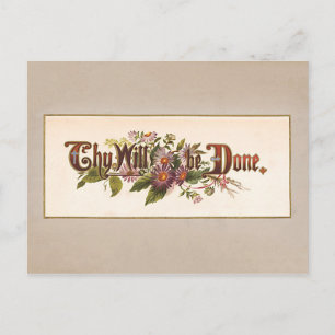 Thy Will be Done Vintage Typography Postcard