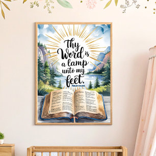 Thy Word is a Lamp Christian Nursery Wall Art
