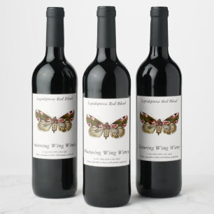 Thyatira batis - The Peach Blossom Moth Wine Label