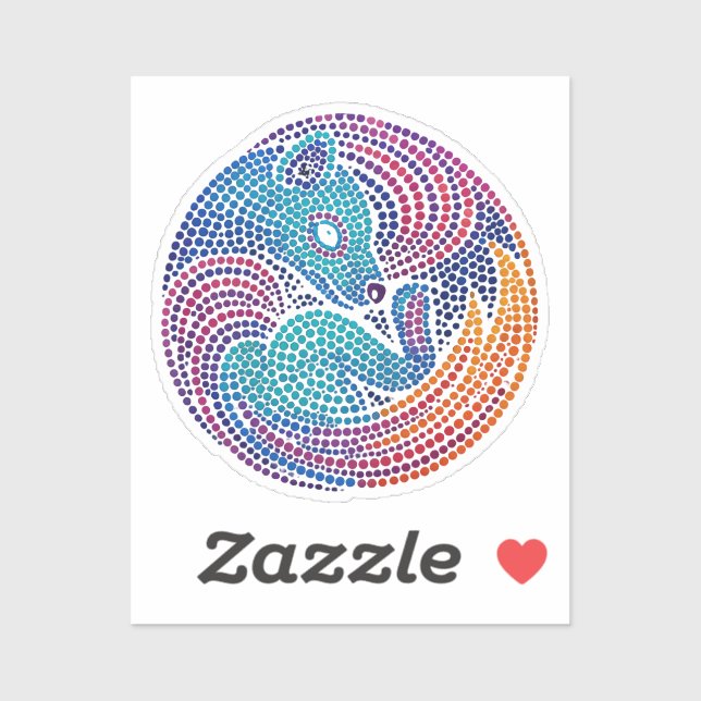 Thylacine Dream – Vibrant Dot Art in Modern Colour (Sheet)