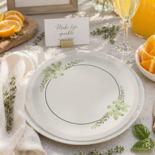 Thyme & Basil Mimosa Party Paper Plate