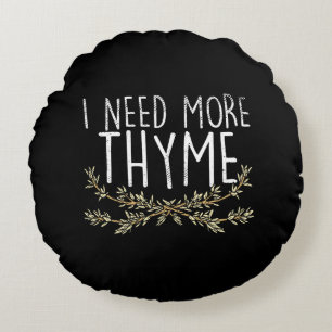 Thyme Herb Plant Round Cushion