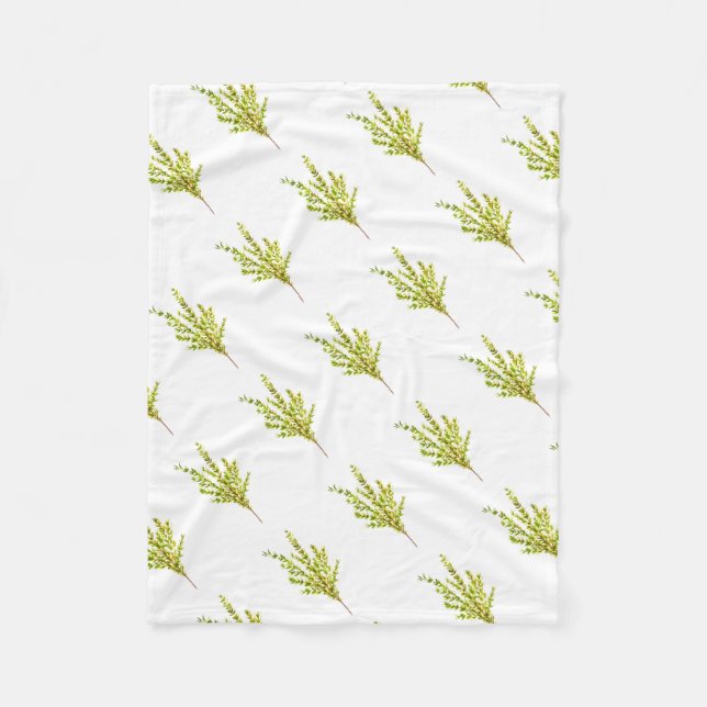 Thyme herbs Botanical herb Fleece Blanket (Front)