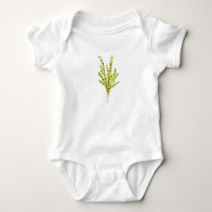 Thyme herbs Botanical herb watercolor green girl Baby Bodysuit