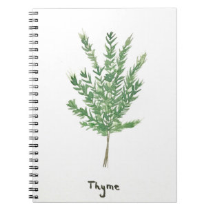 Thyme herbs green botanical vintage garden plant notebook