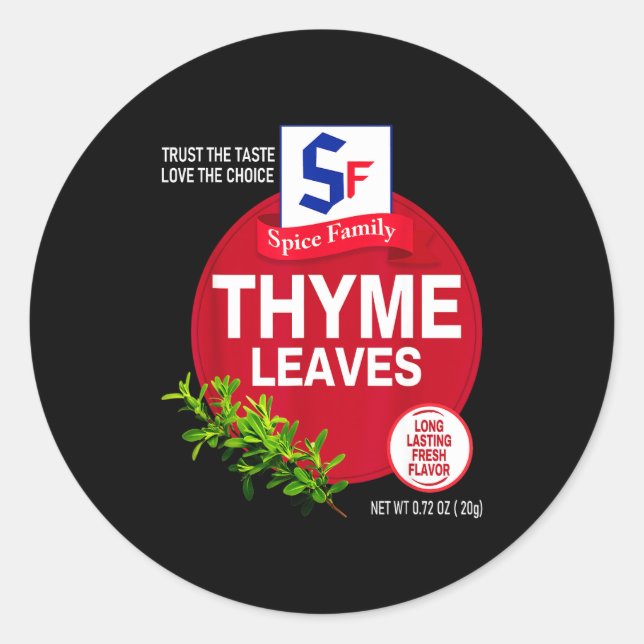 Thyme Leaves Halloween Sce Costume Group Matching  Classic Round Sticker (Front)