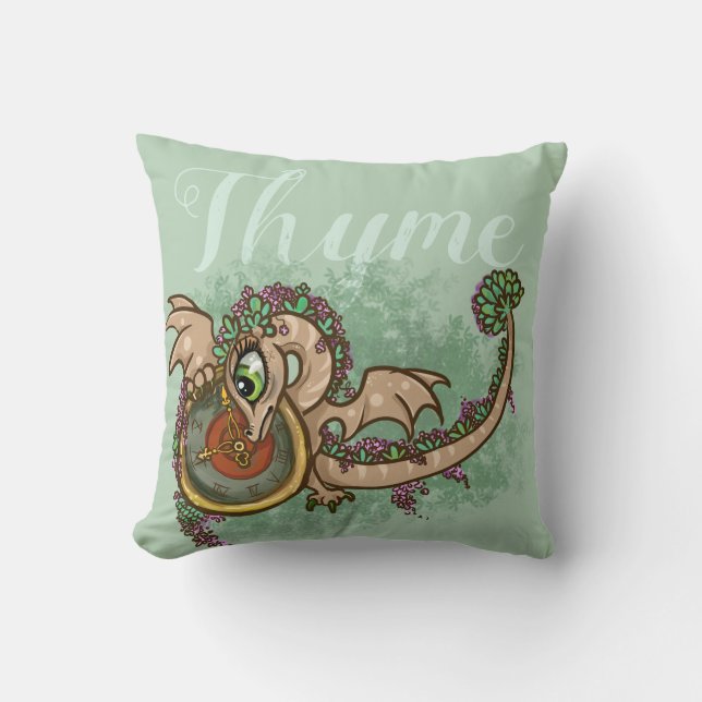 Thyme~lil dragon herb garden cushion (Front)