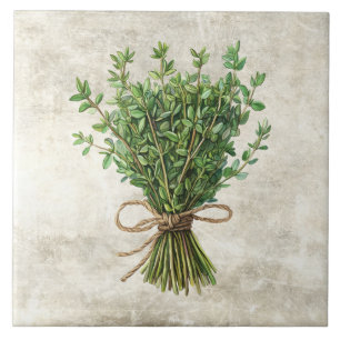 Thyme Rustic Herbs Spices Faux Ceramic Tile