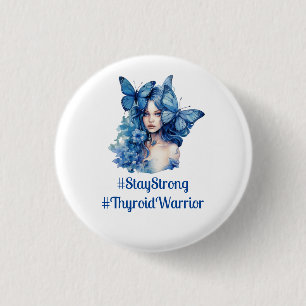 Thyroid Awareness hashtags photo holder 3 Cm Round Badge