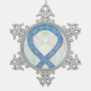 Thyroid Awareness Ribbon Angel Ornament