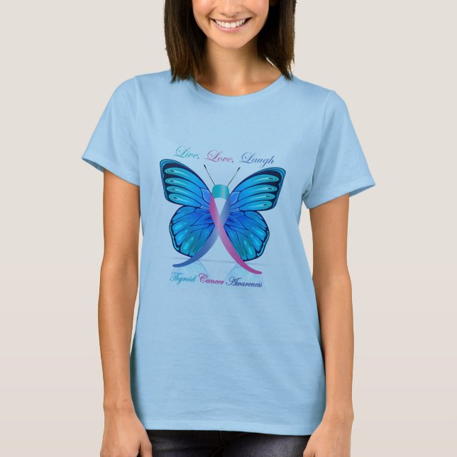 Thyroid Butterfly Be Aware T-Shirt (Front)