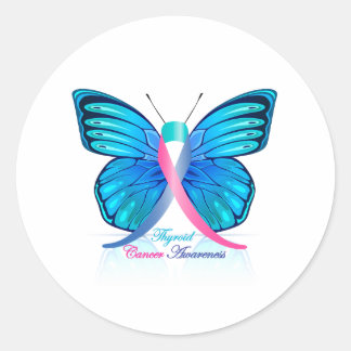 Thyroid Butterfly Classic Round Sticker